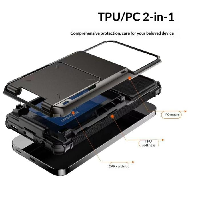 OEM - Mobilskal för Samsung Galaxy S26 PC + TPU med kortfack - Svart