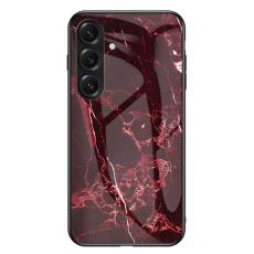 OEM - Mobilskal f&ouml;r Samsung Galaxy S26 Plus Tempererat glas Plast - Blodr&ouml;d marmor