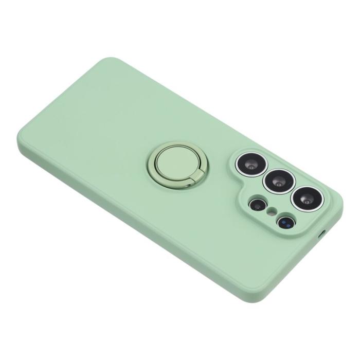 OEM - Mobilskal för Samsung Galaxy S26 Ultra Silikon med Ring Kickstand - Grön