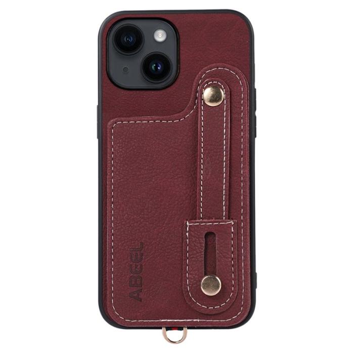 ABEEL - ABEEL Style 03 Mobilskal till iPhone 14 Plus med Kortfack Purplish Röd