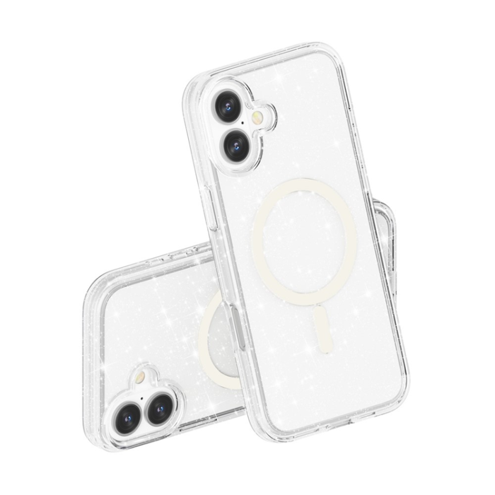 A-One Brand - iPhone 17 Mobilskal MagSafe Puderglitter - Vit