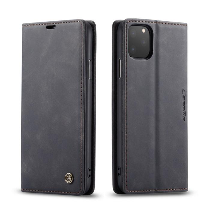 Caseme - CASEME 013 Flip Konstläderplånboksfodral för iPhone 11 Pro Max - Svart