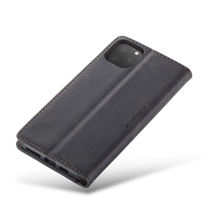 Caseme - CASEME 013 Flip Konstläderplånboksfodral för iPhone 11 Pro Max - Svart