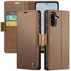 Caseme - CASEME Pl&aring;nboksfodral Konstl&auml;der f&ouml;r Samsung Galaxy A56 5G - Brun