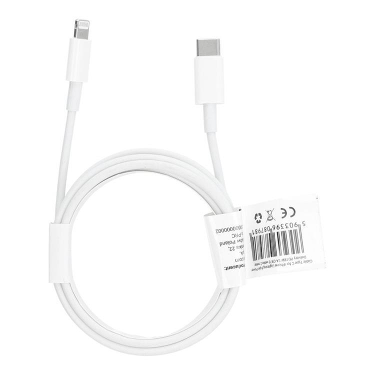 USB-C till Lightning kabel PD 18W 2m - Vit | 3541 | AlltMobil