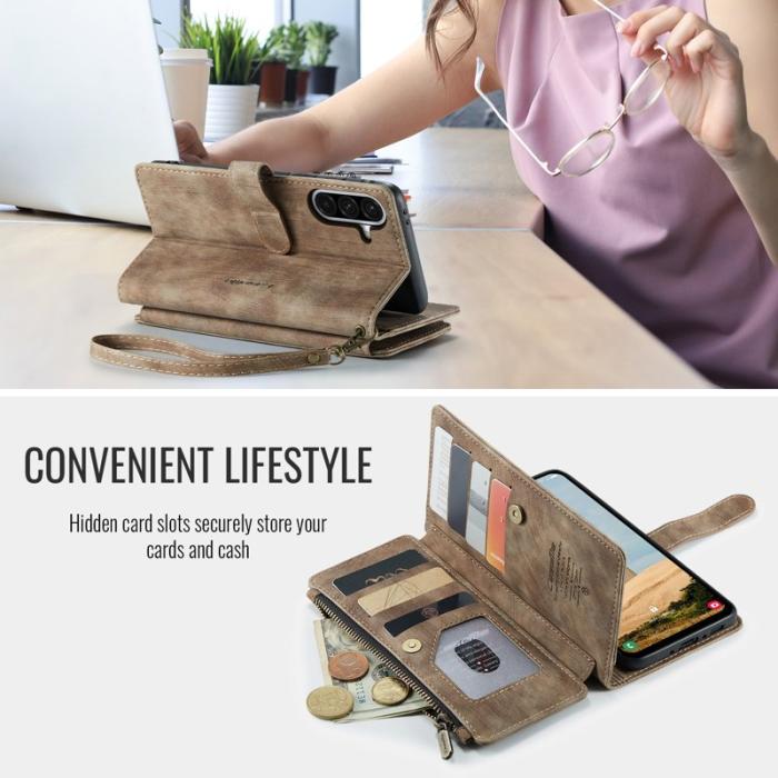Caseme - CASEME Konstläder Plånboksfodral för Samsung Galaxy A17 5G/4G - Brun