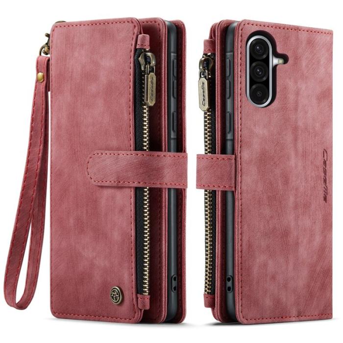Caseme - CASEME Konstläder Plånboksfodral för Samsung Galaxy A17 5G/4G Röd