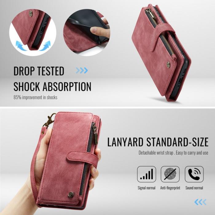 Caseme - CASEME Konstläder Plånboksfodral för Samsung Galaxy A17 5G/4G Röd