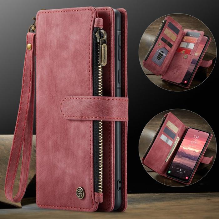 Caseme - CASEME Konstläder Plånboksfodral för Samsung Galaxy A17 5G/4G Röd