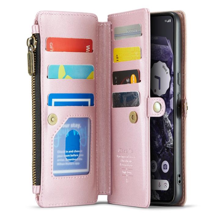 Caseme - CASEME Plånboksfodral Konstläder till Google Pixel 8 - Rosa