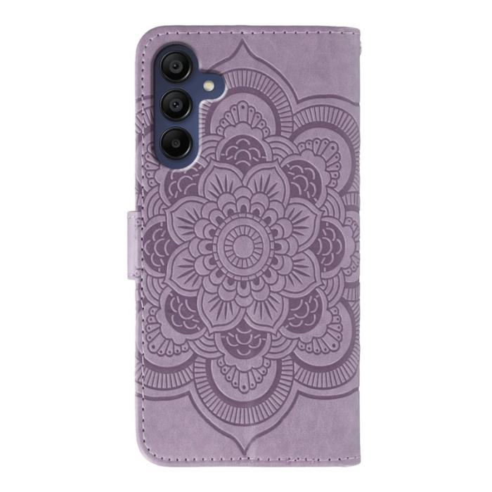 OEM - Mobilskal till Samsung Galaxy S26 KonstLäder Mandala Tryck - Lila