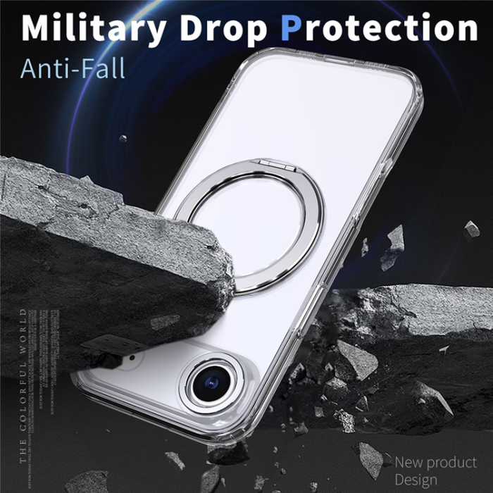 A-One Brand - iPhone Air Mobilskal Ring Kickstand TPU PC Clear - Transparent