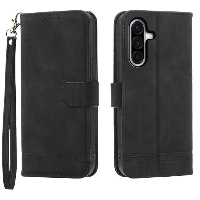DIERFENG - DIERFENG DF-03 Plånboksfodral Konstläder - Svart för Samsung Galaxy A17 5G