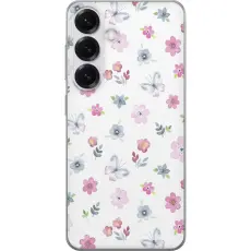 Gustaf - Mobilskal till Samsung Galaxy S25 med Blommor och fj&auml;rillar