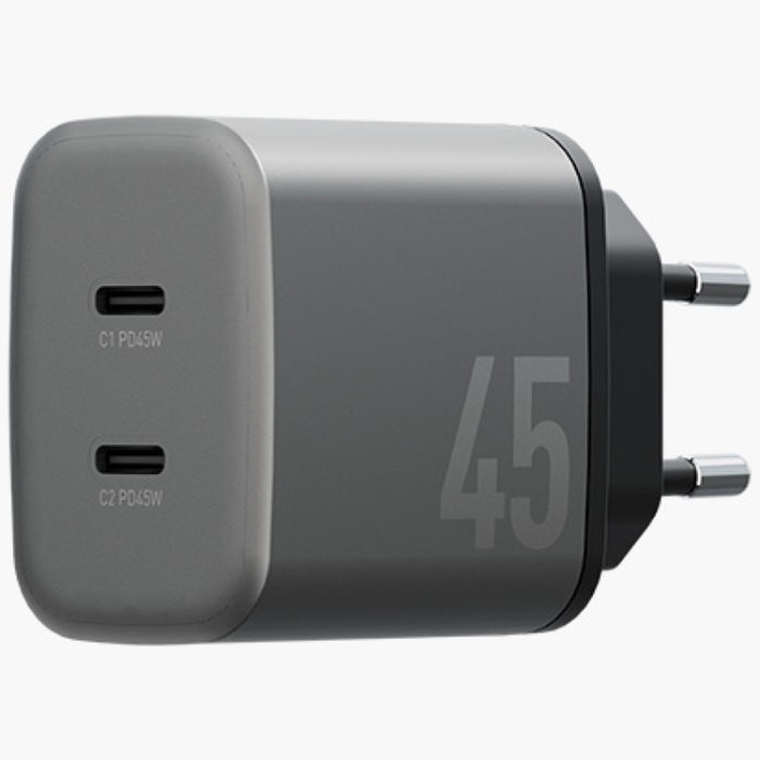 ENERGEA - Energea Väggladdare 2xUSB-C 45W - Grå
