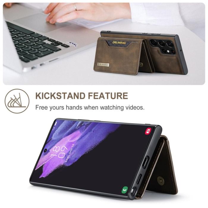DG.MING - DG.MING M2 Series Mobilskal till Samsung Galaxy S24 Ultra Kickstand Brun