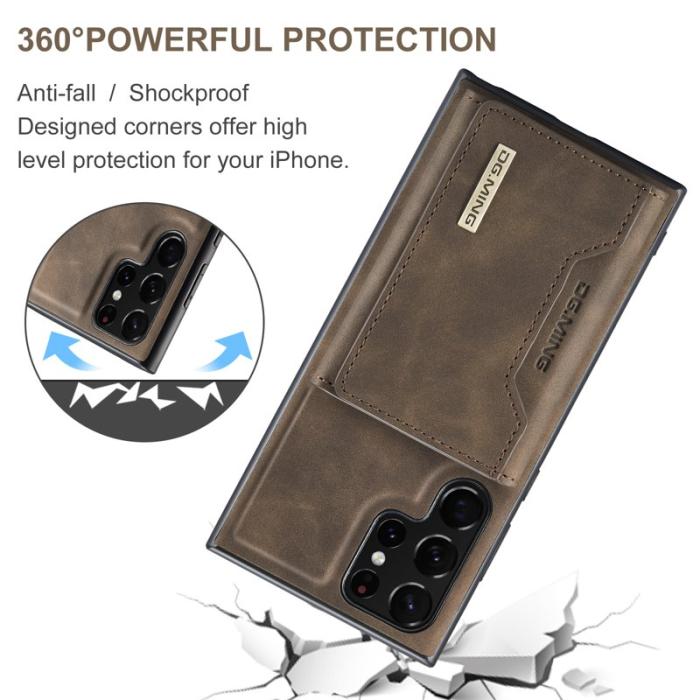 DG.MING - DG.MING M2 Series Mobilskal till Samsung Galaxy S24 Ultra Kickstand Brun