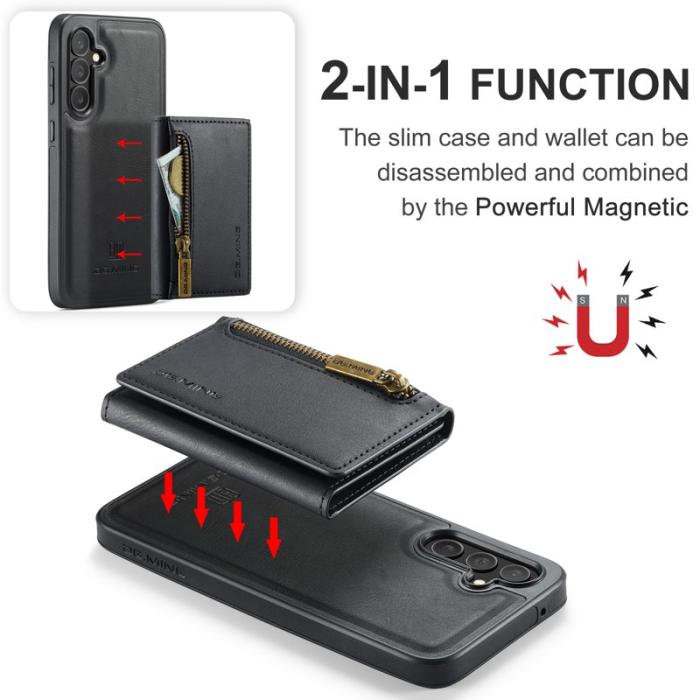 DG.MING - DG.MING Samsung Galaxy S23 FE Konstläder Plånboksfodral Magnetisk Svart