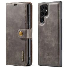 DG.MING - DG.MING Samsung Galaxy S22 Ultra 5G Pl&aring;nboksfodral &Auml;kta L&auml;der 2-i-1 Gr&aring;