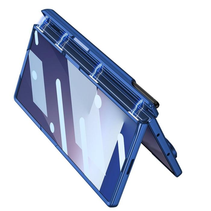 GKK - GKK Samsung Galaxy Z Fold7 Fodral - Magnetisk Hinge - PC - Blå