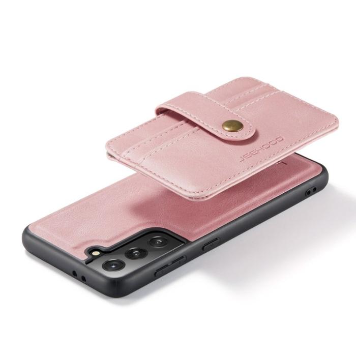 JEEHOOD - JEEHOOD Samsung Galaxy S21 FE 5G Konstläder Plånboksfodral RFID-Skydd Rosa