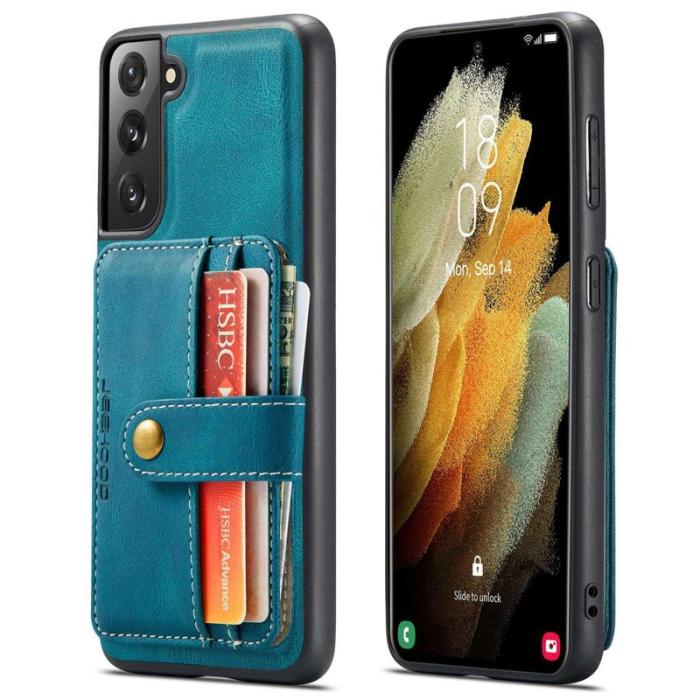 JEEHOOD - JEEHOOD Mobilskal till Samsung Galaxy S21 FE 5G RFID-Skydd Blokkerande Blå