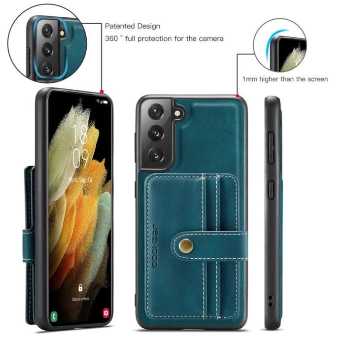 JEEHOOD - JEEHOOD Mobilskal till Samsung Galaxy S21 FE 5G RFID-Skydd Blokkerande Blå