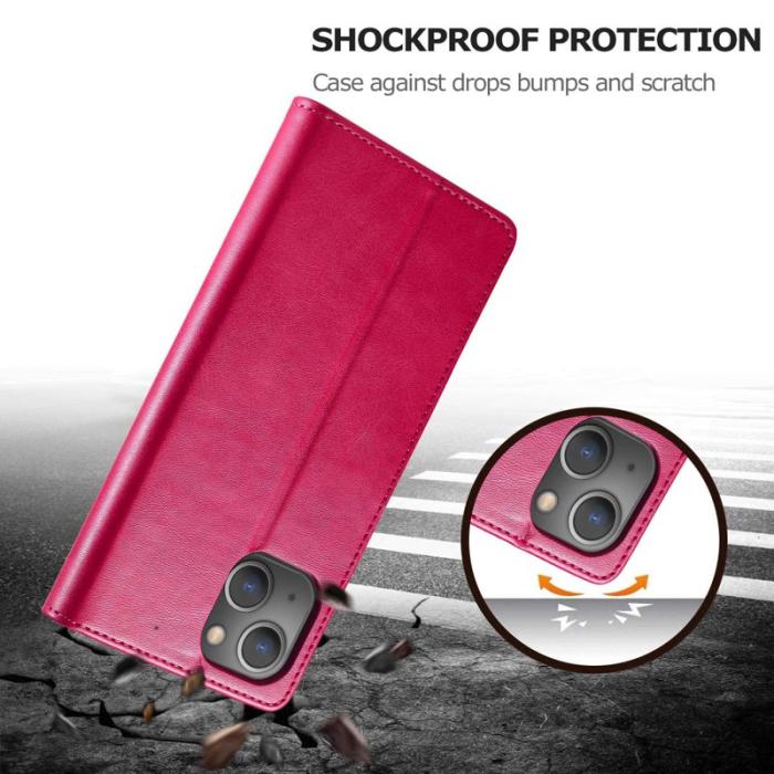 LC.imeeke - LC.IMEEKE iPhone 14 Plus Plånboksfodral Konstläder - Rosa