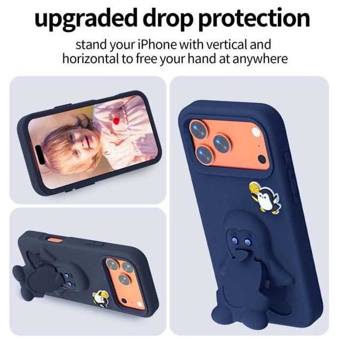 OEM - Penguin Mobilskal till iPhone 17 Pro Kickstand Stöttålig EVA - Blå