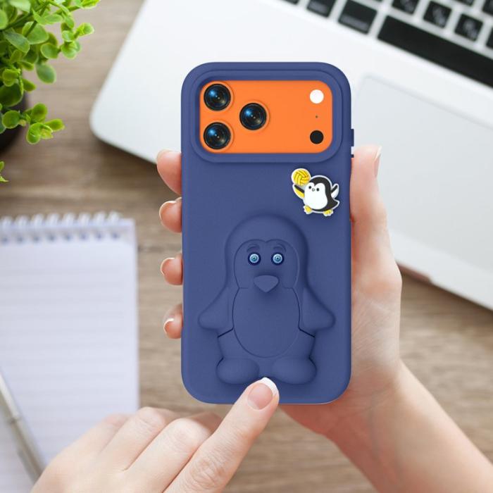OEM - Penguin Mobilskal till iPhone 17 Pro Kickstand Stöttålig EVA - Blå