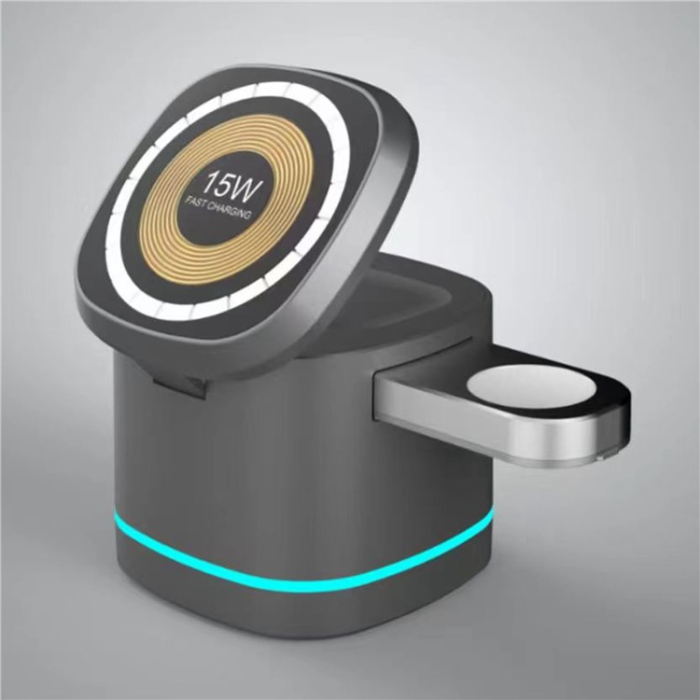 Hoco - 3in1 Magnetisk Trådlös Laddare för Mobil, Smartklocka, Hörlurar H32