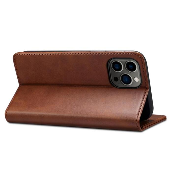 SUTENI - SUTENI iPhone 14 Pro Plånboksfodral Magnetic Kickstand - Brun