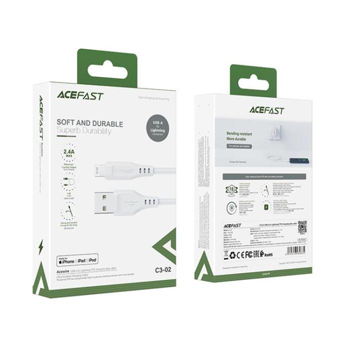 Acefast - Acefast USB-A till Lightning kabel 1.2m - Vit
