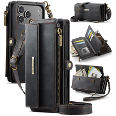 Caseme - CASEME iPhone 17 Pro Plånboksfodral Zipper RFID C39 - Svart