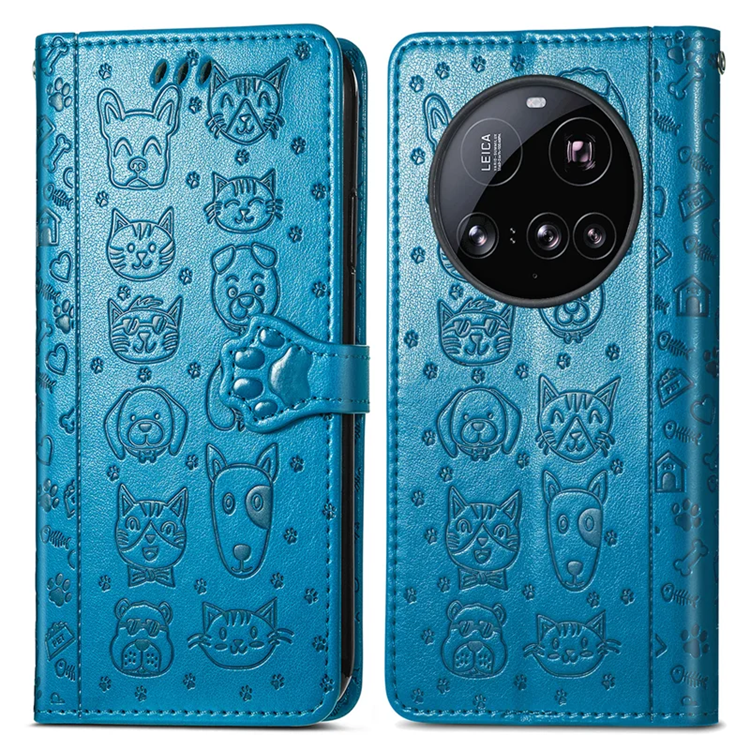 Xiaomi 15 Ultra Konstläder Plånboksfodral Cat Dog Pattern - Blå | 2353 | AlltMobil