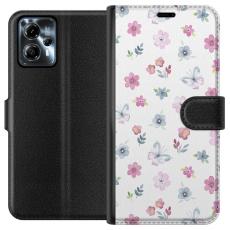 iSecrets - Plånboksfodral till Motorola Moto G13 med Blommor och fjärillar