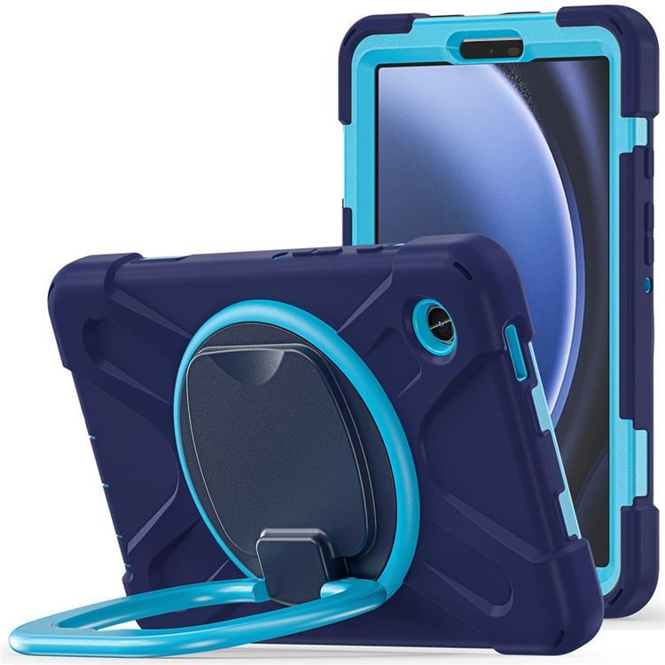 Galaxy Tab A9 Skal Kickstand Handle Grip - Svart / Blå | 2353 | AlltMobil