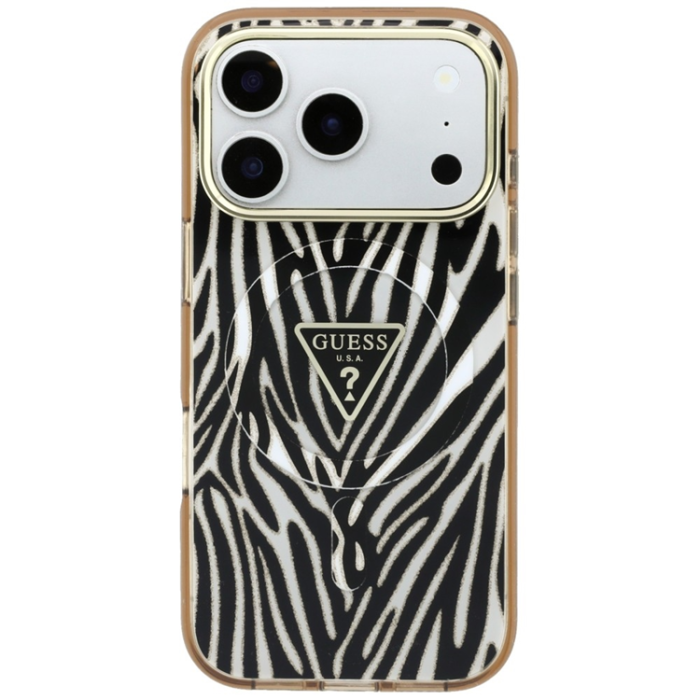 Guess - Guess Mobilskal För iPhone 18 Pro/17 Pro Magsafe IML Zebra Glitter