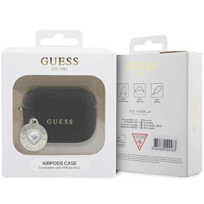 Guess - Guess AirPods Pro 2 Skal Fixed Glitter Heart Diamond Charm