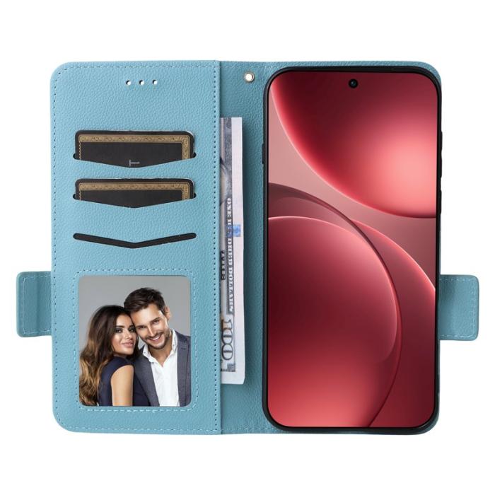 OEM - Litchi Oppo Find X9 Pro 5G Plånboksfodral Konstläder - Blå