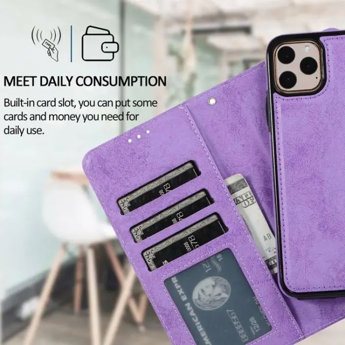 OEM - iPhone 14 Pro Max Plånboksfodral 2-in-1 Detachable - Lila