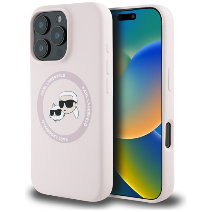KARL LAGERFELD - Karl Lagerfeld iPhone 16 Pro Mobilskal Magsafe Double Heads - Rosa