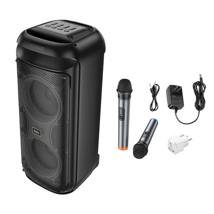 Hoco - Hoco Högtalare Bluetooth + 2 x Trådlösa Mikrofoner HA13 Max- Svart