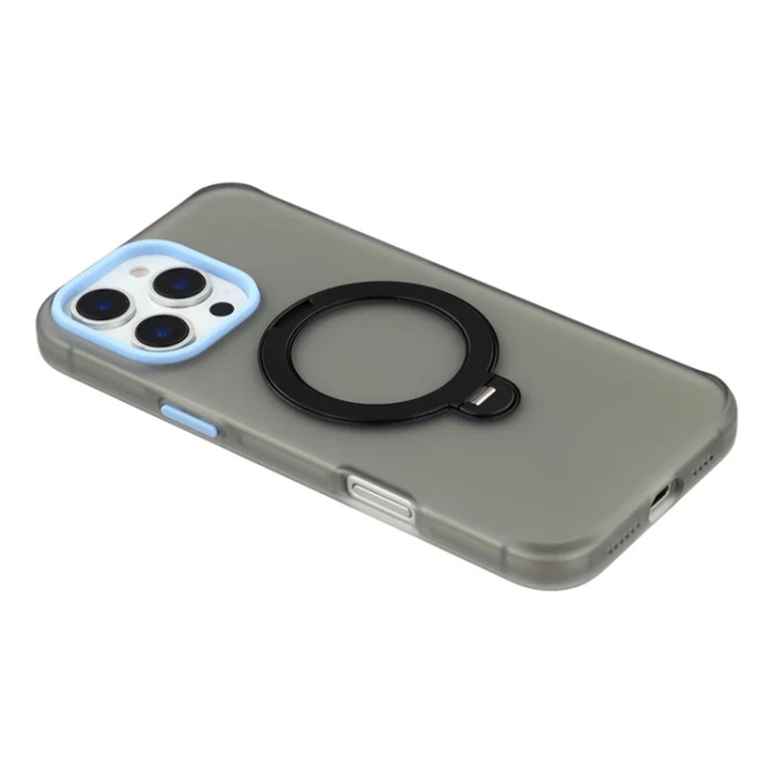 KIGC - KIGC iPhone 16 Pro Mobilskal Rotating Kickstand - Svart