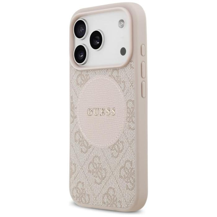 Guess - Guess iPhone 17 Pro Mobilskal MagSafe 4G Circle Classic Logo - Rosa
