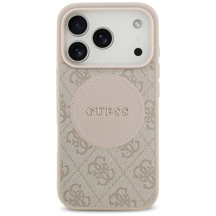 Guess - Guess iPhone 17 Pro Mobilskal MagSafe 4G Circle Classic Logo - Rosa