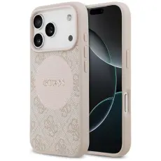 Guess - Guess iPhone 17 Pro Mobilskal MagSafe 4G Circle Classic Logo - Rosa