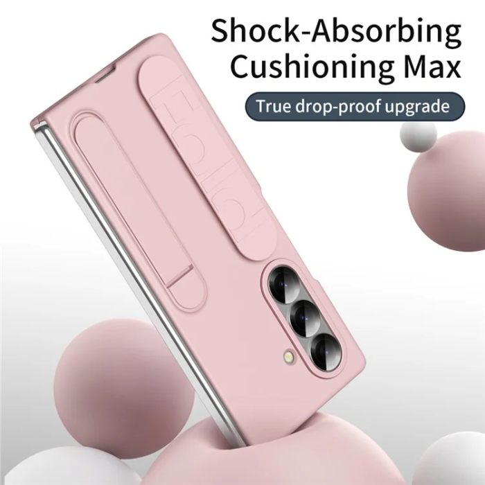 A-One Brand - Galaxy Z Fold7 5G Mobilskal Kickstand Armband PC Silicone - Rosa