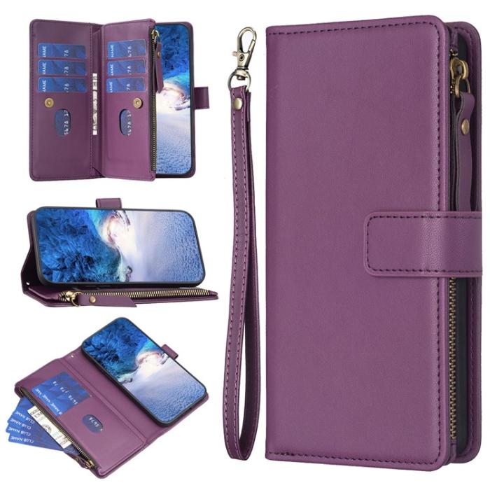 OEM - iPhone 15 Plånboksfodral Zipper Flip - Lavender