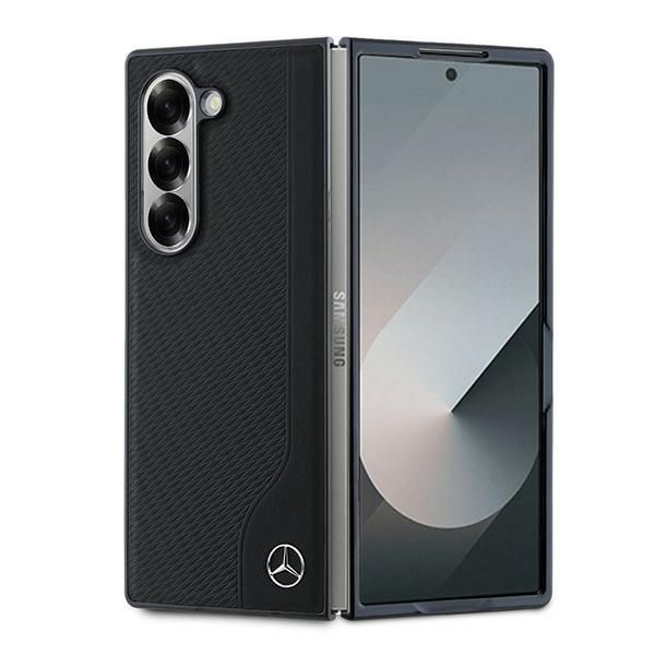 Mercedes Galaxy Z Fold 6 Mobilskal MagSafe Läder Wood Imitation - Svart | 2353 | AlltMobil